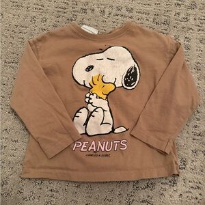 Zara Brown Snoopy Long Sleeve Tee